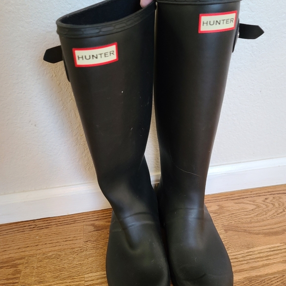 Hunter Matte Black Original Tall Boots size 7 - Picture 2 of 4